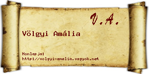 Völgyi Amália névjegykártya